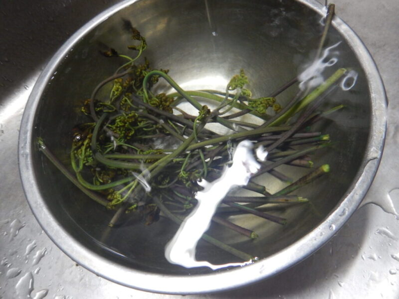 再び沸騰したら水につけます