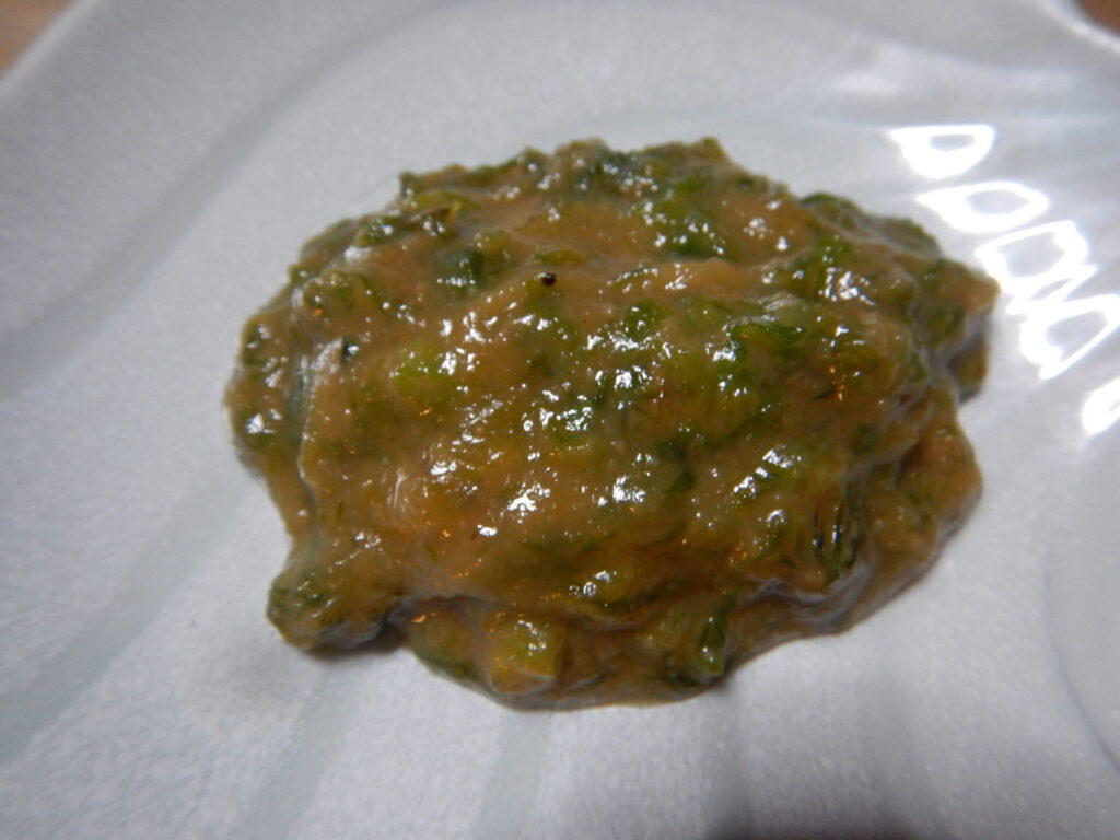 出来上がったフキノトウミソ